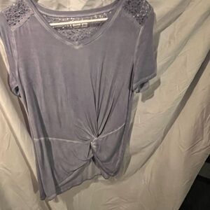 Maurices Light Purple Lace Shoulder Top